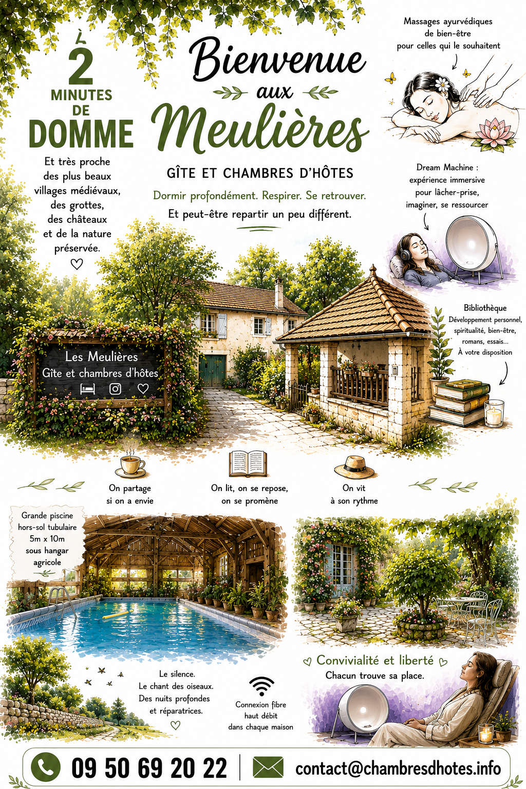 Les Meulières, maison et table d'hôtes Slow à Domme